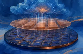 Memoria apilada sobre una oblea completa de procesadores para inteligencia artificial