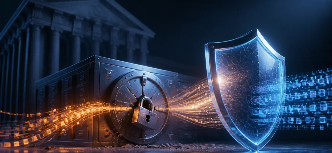Francia investiga el robo de datos fiscales y catastrales tras una intrusión Archivo digital protegido con un candado roto y flujos de datos contenidos
