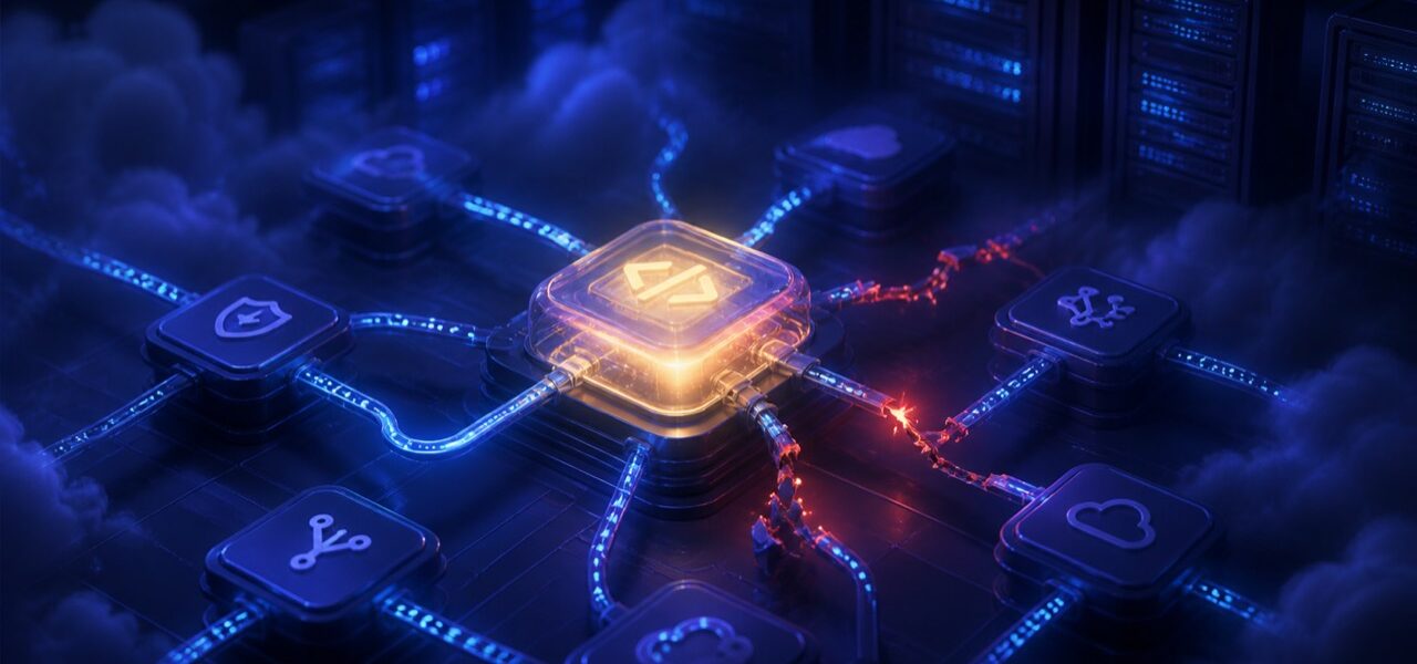 GitHub recupera el servicio tras una caída que afectó a la web, la API y Copilot Nodo de red luminoso recuperando conexiones en una infraestructura tecnológica abstracta