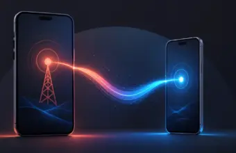 Dos teléfonos conectados comparten una única señal móvil mediante continuidad